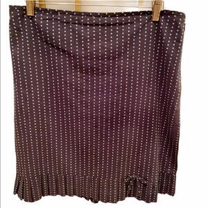 LOFT Cotton Dotted Skirt Flat Ruffle Hem & Bow 8